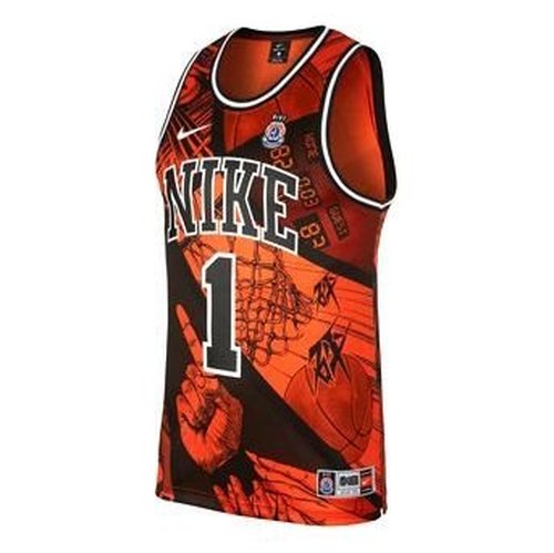 Nike As Hbl Dna Jersey Tank Nike High School League Basketball Vest - Orange/Red - CI9081-890