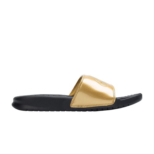 Nike Benassi Slides - Black/Metallic Gold - 618919-022