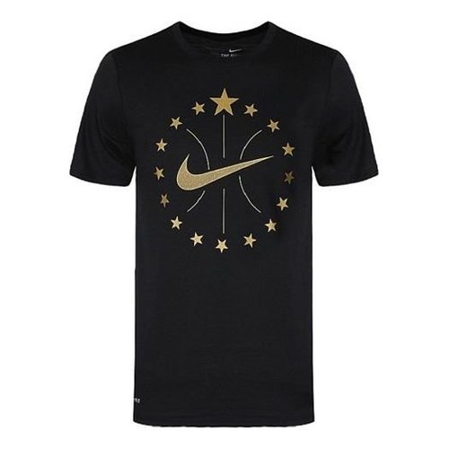 Nike Bronzing Logo Sports Quick Dry Basketball Short Sleeve - Black - 913343-010