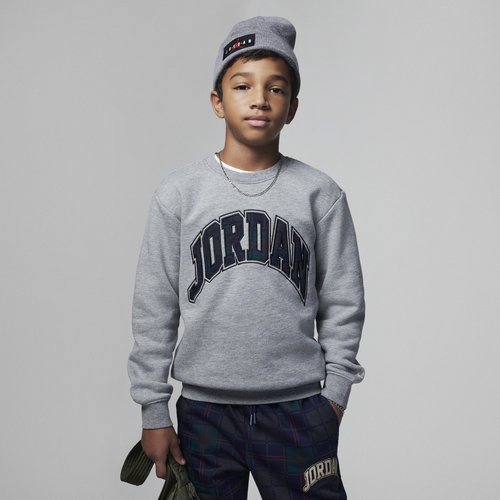 Nike Brooklyn Fleece Plaid Crew Crewneck - Carbon Heather - 95B980-GEH