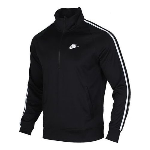 Nike Casual Half Zipper Stand Collar Sports Pullover - Black - CJ4393-010