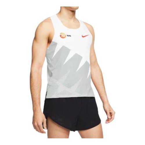 Nike Chest logo Printing Breathable Running Sports White Vest - CW1253-100