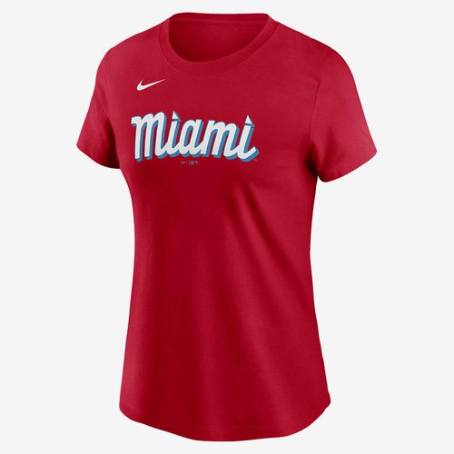 Nike City Connect Wordmark MLB Miami Marlins - University Red - NKAF65NMQM-0A5