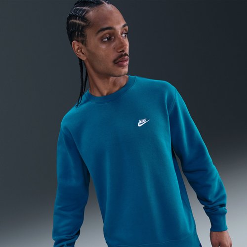 Nike Club Fleece Crew - Green Abyss/White - FN3886-301