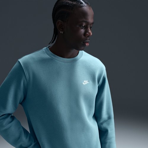 Nike Club Fleece Crew - Denim Turquoise/White - FN3886-464