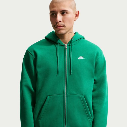 Nike Club Full-Zip Fleece Hoodie - Malachite/Malachite/White - FN3861-365