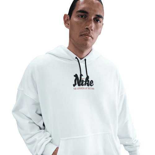 Nike Club Oversized Pullover Victorious Hoodie - White/Black - IH7554-121