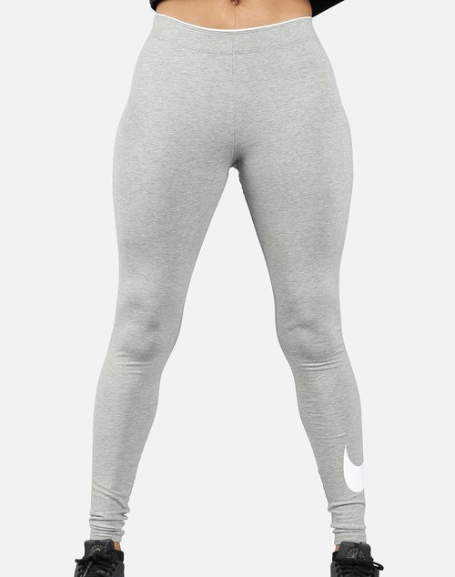 Nike CLUB SWOOSH LEGGINGS - Dark Grey Heather/White - 815997-063