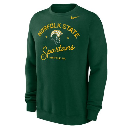 Nike College Norfolk State University Menâs Club Fleece Crew-Neck Sweatshirt - Gorge Green - M33778NSUN25-DGR