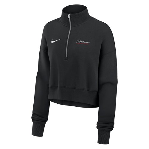 Nike College Phoenix Fleece Morehouse College Cropped 1/4-Zip Pullover - Black - ZW34590MORE25-BLK