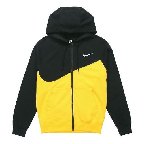 Nike Colorblock Knit Hooded Jacket Black Yellow - Blackyellow - CT3425-780