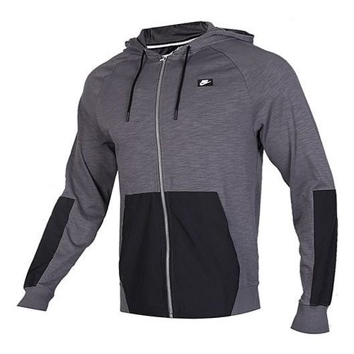 Nike Colorblock Sports Running hooded Drawstring Jacket Gray - Grey - CI9585-021