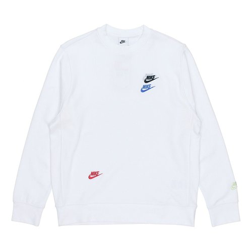 Nike Contrasting Colors Logo Casual Sports Round Neck Embroidered Pullover White - Black - DJ6915-100