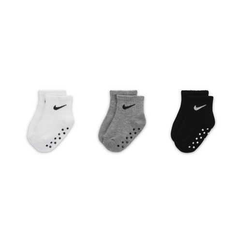 Nike Swoosh Ankle Gripper Socks 3-Pairs - Dark Grey Heather - NN0053-G0E