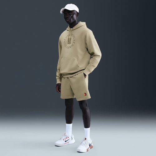 Nike Court Heritage Dri-FIT Fleece Tennis Shorts - Neutral Olive - HM6768-276