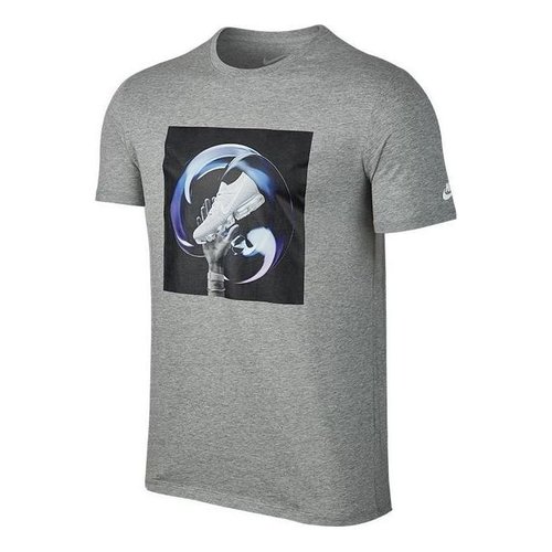 Nike Creative Alphabet Large Printing Pattern Sports Gray T-Shirt - Multi-Color - AH8400-063