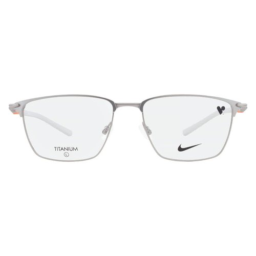 Nike Demo Rectangular Eyeglasses Nike 6066 045 56 - Silver Tone - NIKE606604556
