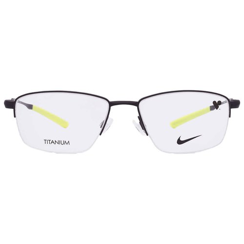 Nike Demo Rectangular Titanium Eyeglasses Nike 6045 002 54 - Black - NIKE604500254