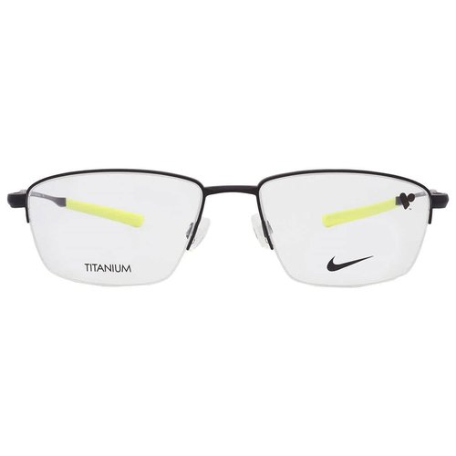Nike Demo Rectangular Titanium Eyeglasses Nike 6045 002 56 - Black - NIKE604500256