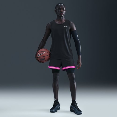 Nike DNA Dri-FIT 4" 2-in-1 Basketball Shorts - Black/Vivid Purple - HJ4233-011