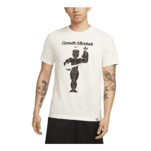 Nike Dri-FIT Character Alphabet Pattern Printing Training Sports Quick Dry Breathable Short Sleeve White - Multi-Color - DM6274-030