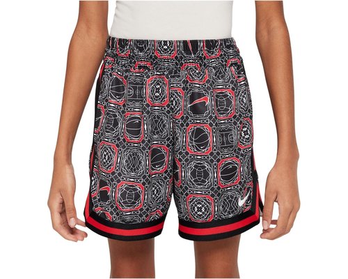 Nike DNA Dri-FIT 5 Patterned Basketball Shorts Little Kid/Big Kid Shorts - University Red/White - HF9009-657