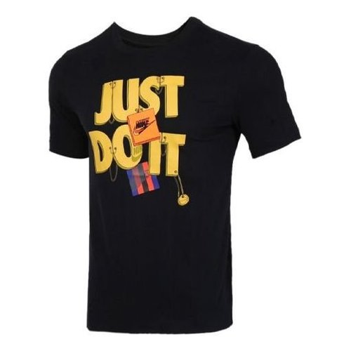 Nike DRI-FIT JUST DO IT. Alphabet Printing Short Sleeve - Black - CV1076-010