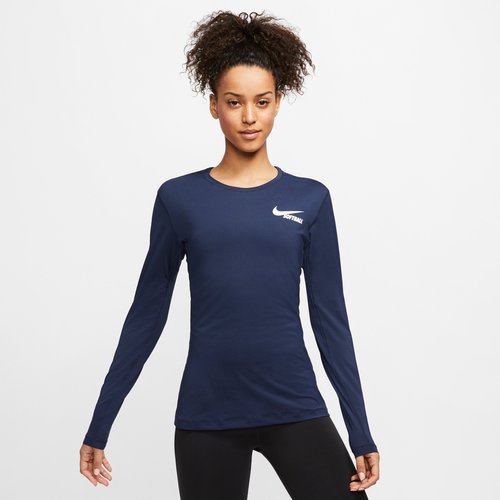 Nike Dri-FIT Long-Sleeve Softball Top - College Navy/White - AV6641-419