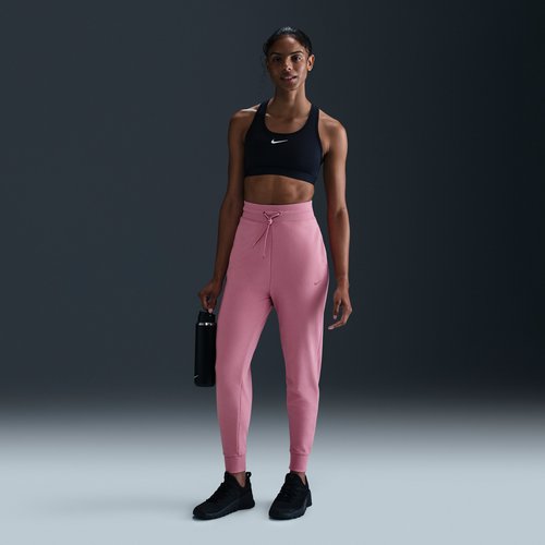 Nike Dri-FIT One High-Waisted 7/8 French Terry Jogger Pants - Elemental Pink/Black - FB5434-699