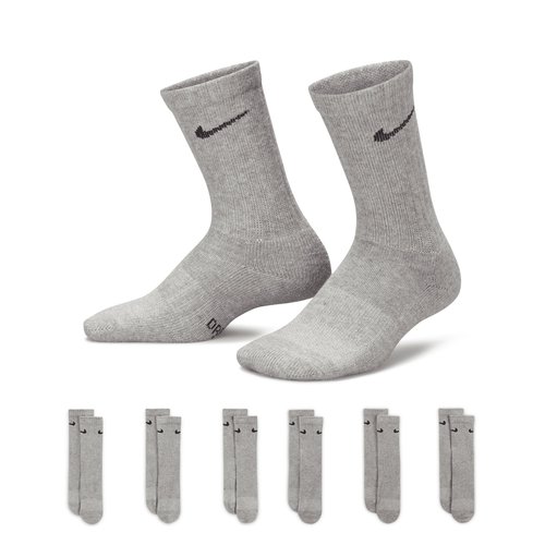 Nike Dri-FIT Performance Basics Crew Socks 6 Pairs - Dark Grey Heather - RN0019-042