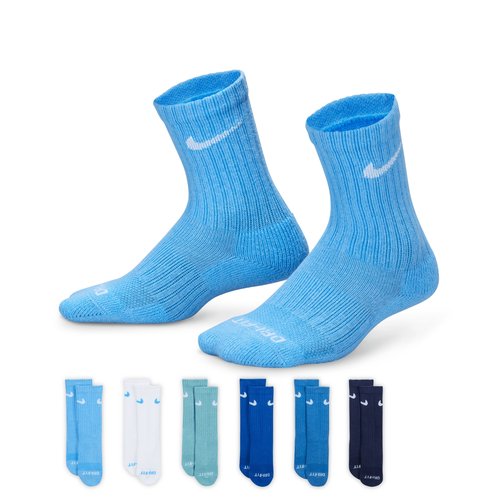 Nike Performance Basics Dri-FIT Crew Socks 6 Pairs - University Blue - RN0019-B9F