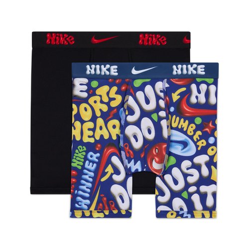 Nike Dri-FIT Printed Long Boxer Briefs 2-Pack - Midnight Navy - 9N1334-U90