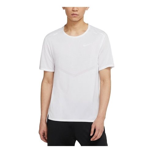 Nike Dri-fit Rise 365 Causual Sports Ventilate Round Collar T-Shirt - White - CZ9185-100