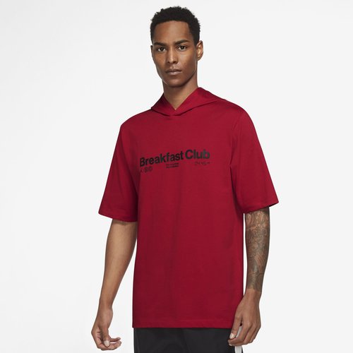 Nike Dri-Fit Sport GFX Short Sleeve Crewneck Hoodie - Gym Red/White - DQ7382-687