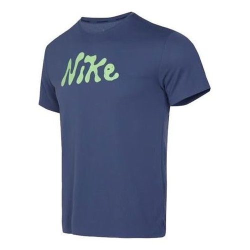 Nike Dri-FIT UV Miler Studio'72 Short Sleeve Running Top - Blue/Multi-Color - FB7947-491