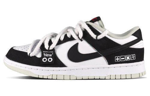 Nike Math Nike Dunk Low Retro Black White 'Plaid Math Formula' - 525659 | Solesense