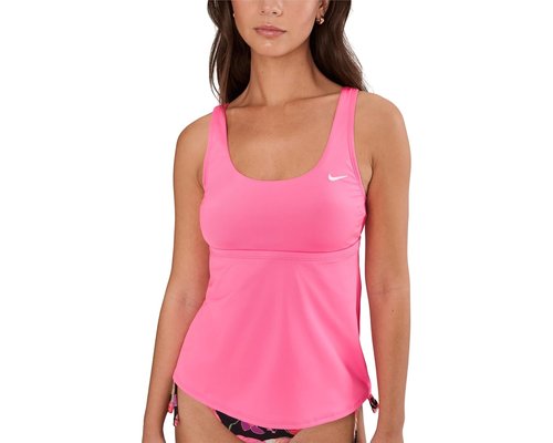 Nike Effortless Essential Scoop Neck Tankini Swimsuits One Piece - Pink Glow - NESSG380