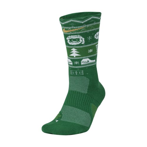 Nike Elite Christmas Crew Socks - Clover/White/Club Gold - SX7866-312