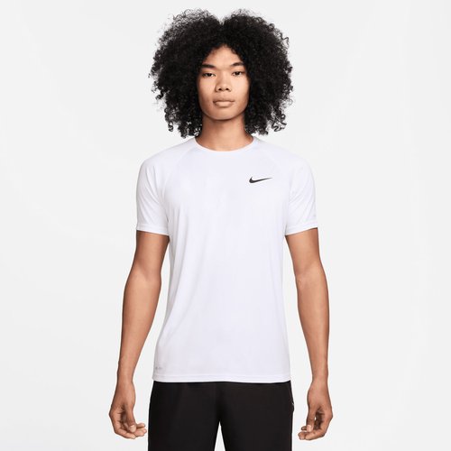 Nike Essential Short-Sleeve Hydroguard Swim Shirt - White/Black - DM3765-100