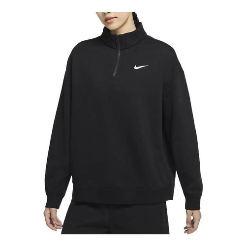 Nike Essential Swoosh 1/4-Zip Top - Black/White - DC5425-010