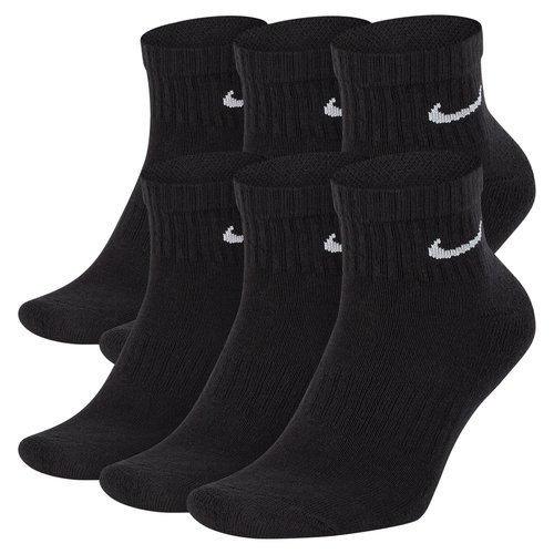 Nike Everyday Cushioned Training Ankle Socks 6 Pairs - Black/White - SX7669-010