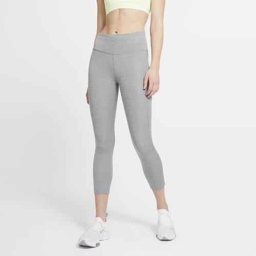 Nike Fast Mid-Rise Crop Running Leggings - Smoke Grey/Heather - CZ9238-084