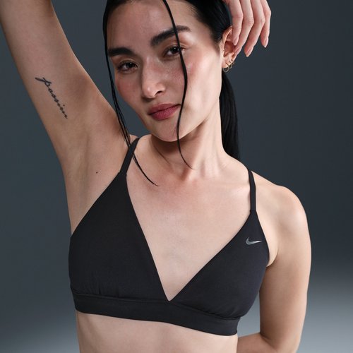 Nike Form Light-Support Non-Padded Triangle Sports Bra - Black/Smoke Grey/Dark Smoke Grey - HQ7003-011