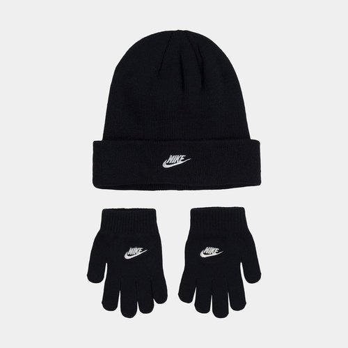 Nike Futura Beanie and Glove Two Piece Set - Black/White - 4A2960-023