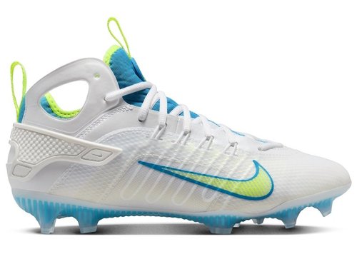 Nike Huarache 9 Elite Mid LAX SE - White/Vivid Blue/Volt - FV6149-100