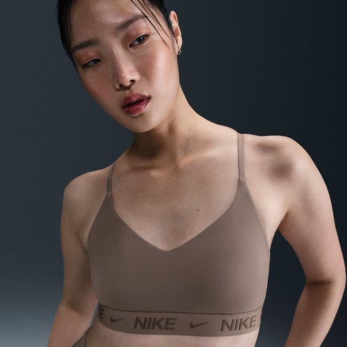 Nike Indy Light Support Padded Adjustable Sports Bra - Mink Brown/Ironstone - FD1062-233