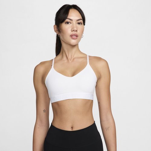 Nike Indy Light Support Padded Adjustable Sports Bra - White/Stone Mauve - FD1062-100