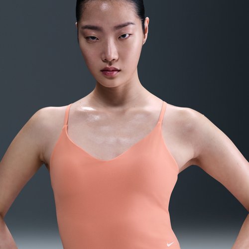 Nike Indy Light-Support Padded Sports Bra Tank Top - Apricot Agate/White - FV6489-844