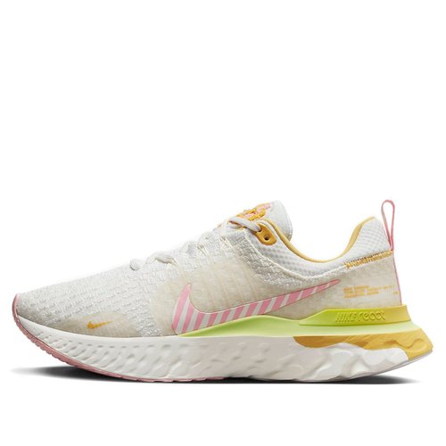 Nike React Infinity Run Flyknit 3 - White/Sail-Sail-Solar Flare-Med Soft Pink-Lt Lemon Twist - FD4619-111