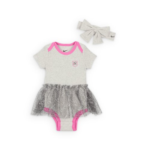 Nike Jumble Tutu Bodysuit and Headband 2-Piece Set - Birch Heather - NN1179-X58